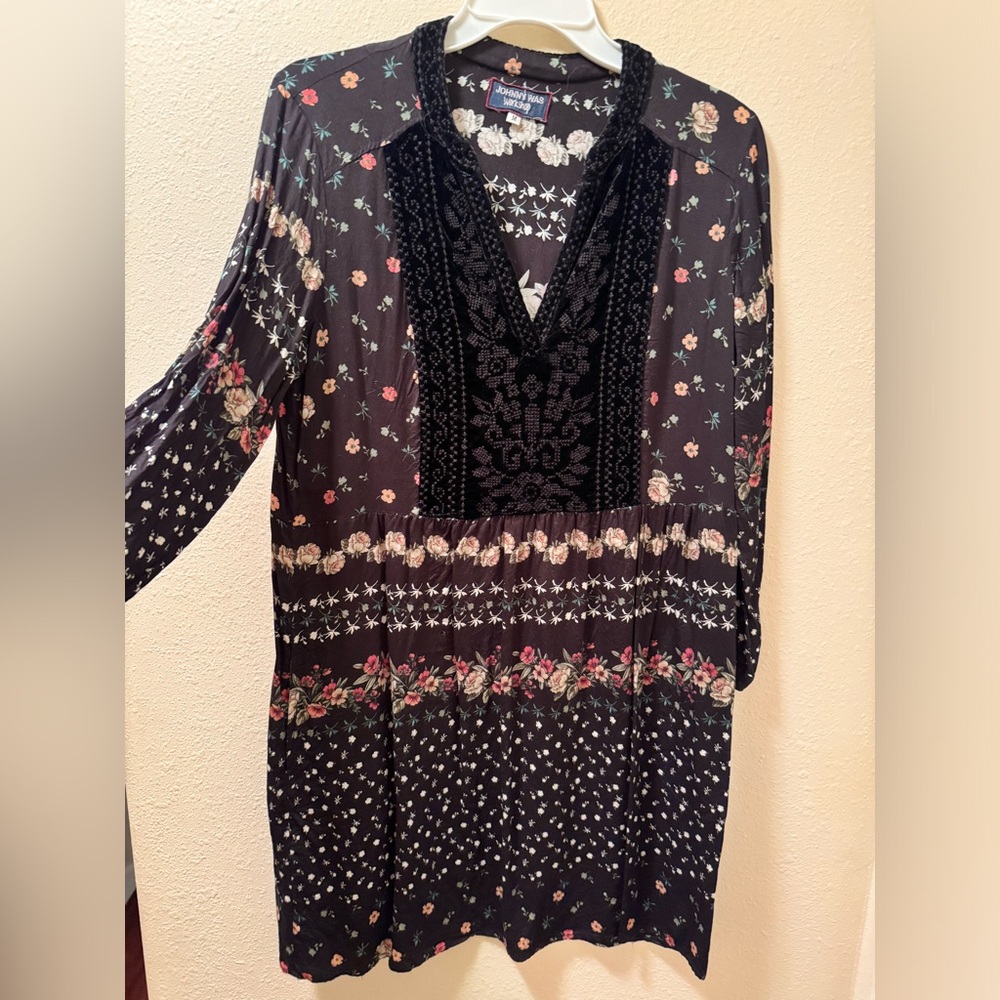 Johnny Was Velvet Mix Boho Dress